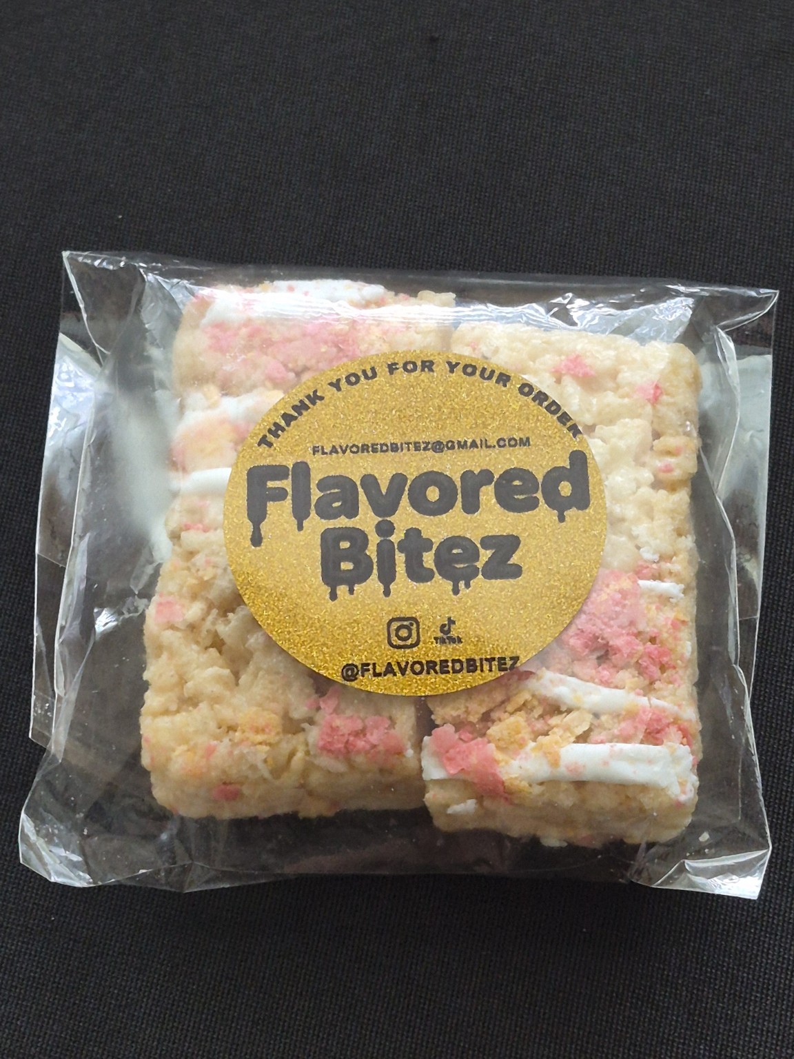 Flavored Bitez rice krispie treat